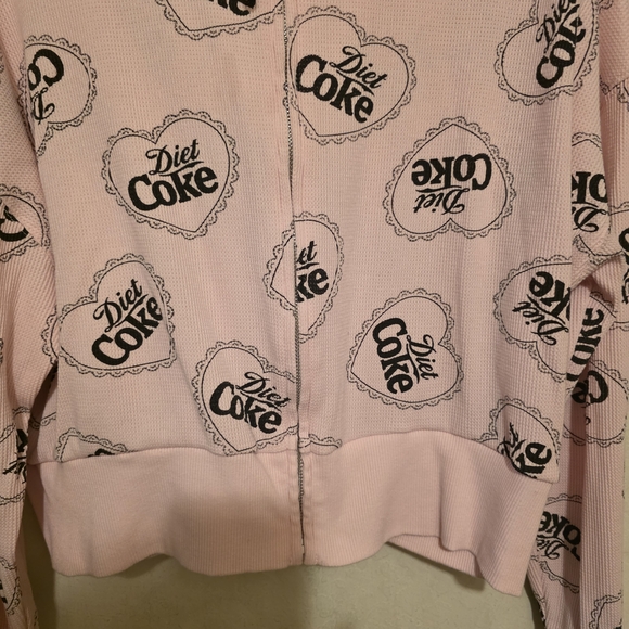 Coca-Cola Diet Coke Pink Graphic Full Zip Hoodie Women's XL Hooded - Picture 4 of 7